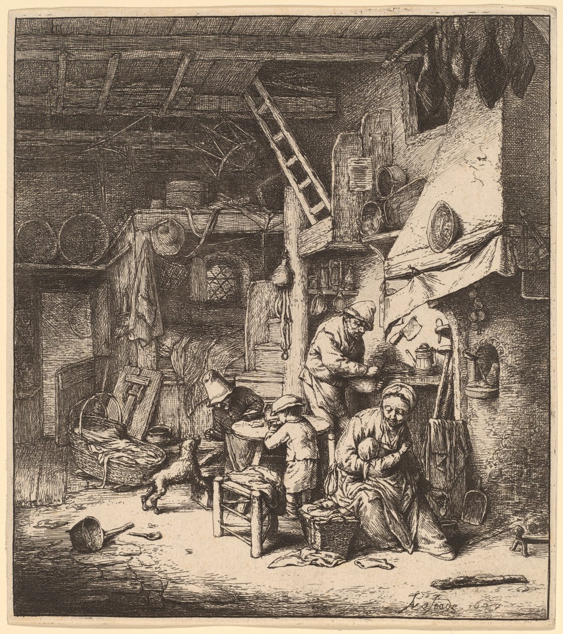 Parasztcsalád alkotó: Adriaen van Ostade