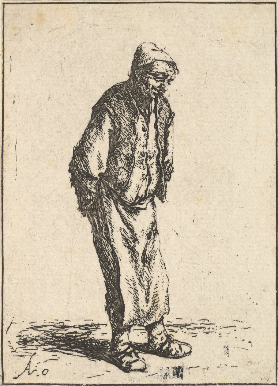 Háta mögött kezű paraszt, 1610-85. alkotó: Adriaen van Ostade