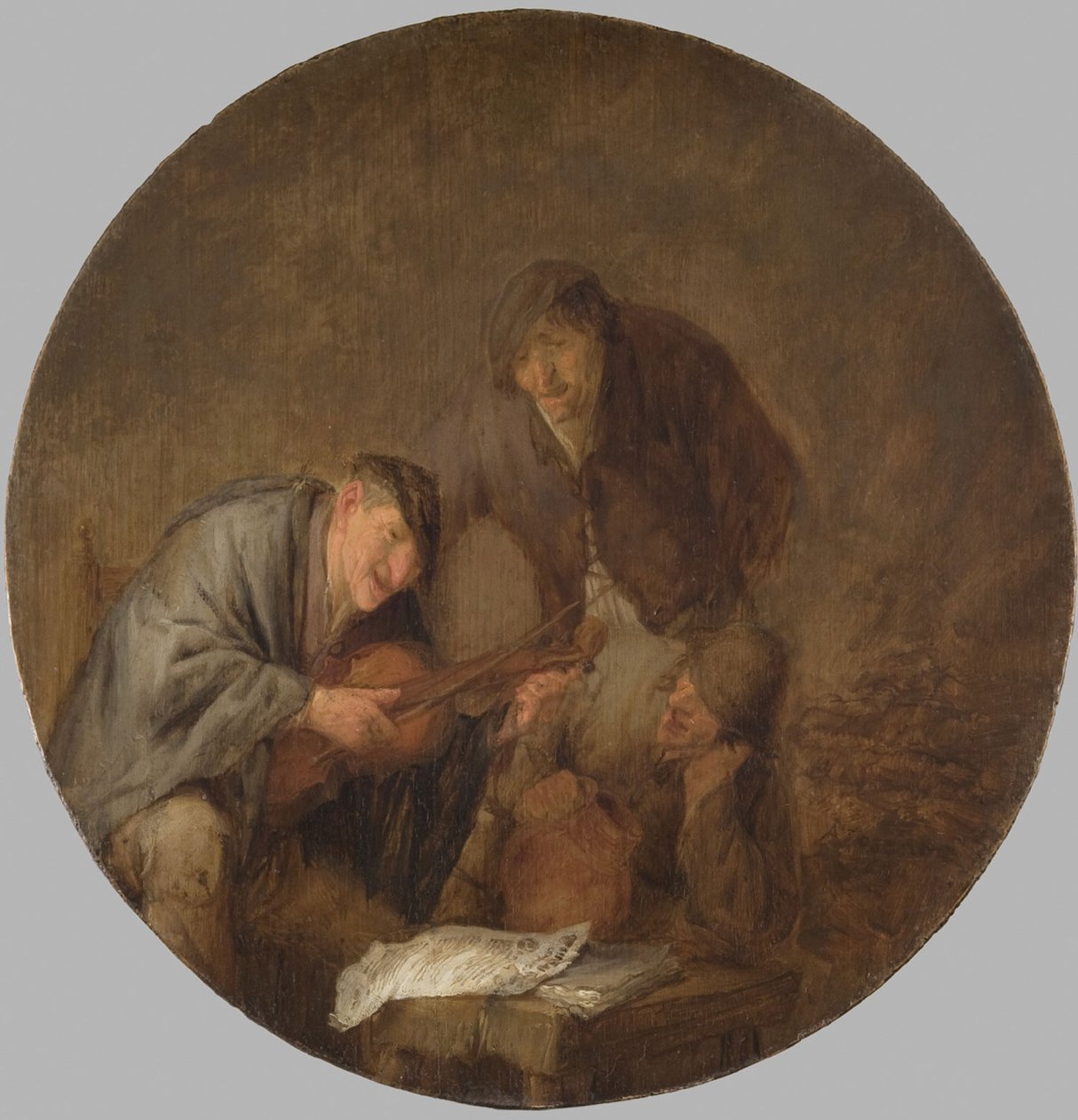 Vidám parasztok alkotó: Adriaen van Ostade