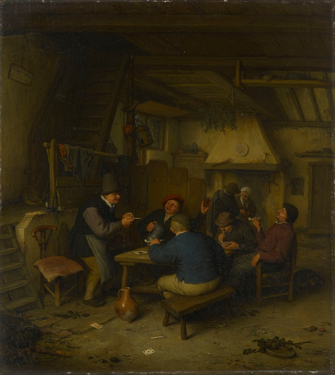 Parasztok a kocsmában alkotó: Adriaen van Ostade