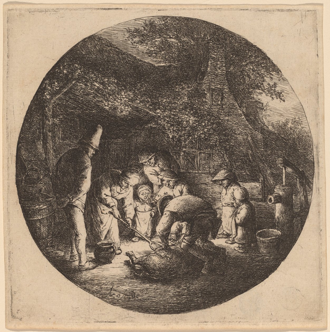 Disznóvágók alkotó: Adriaen van Ostade