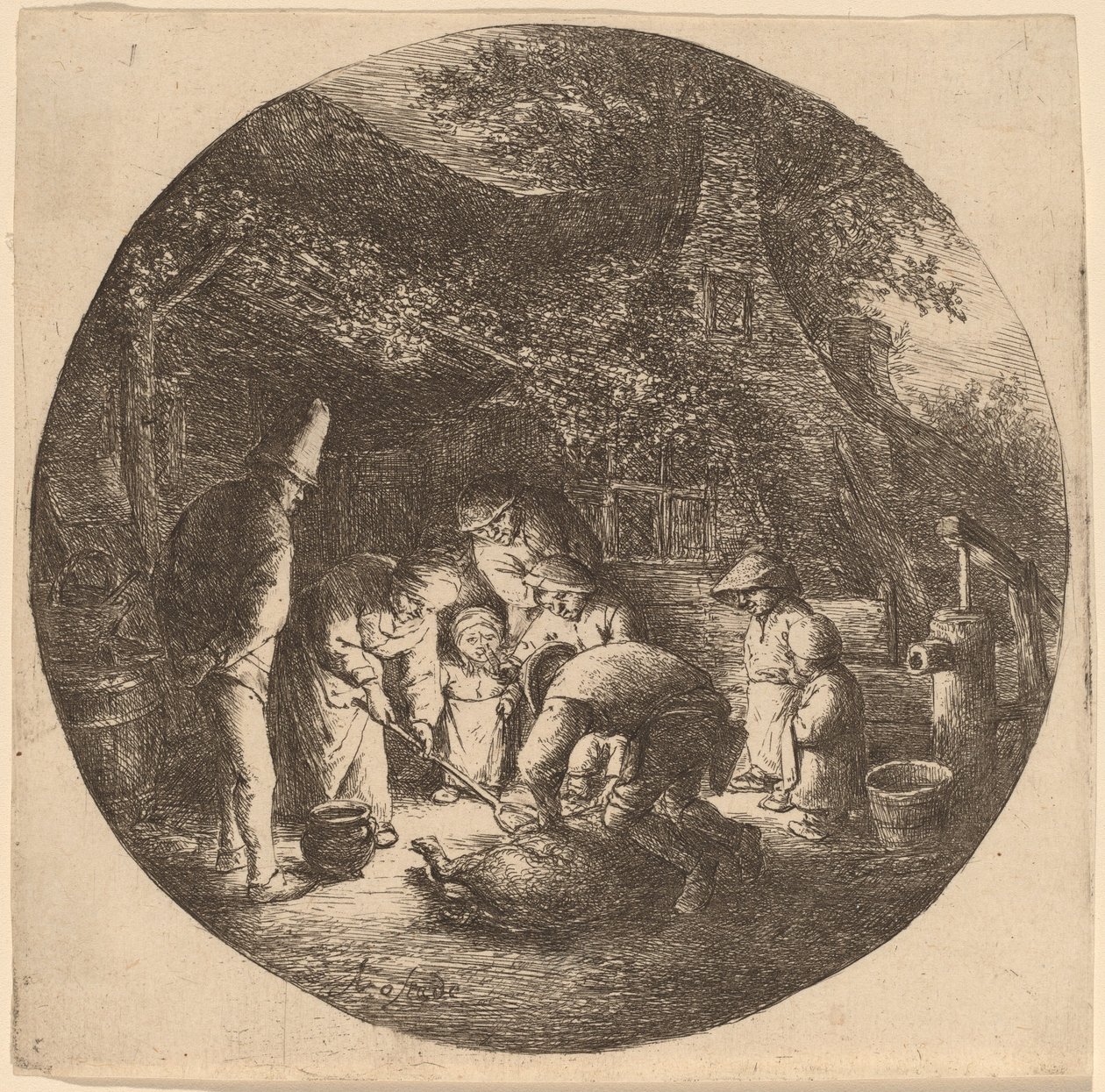 Disznóvágók alkotó: Adriaen van Ostade