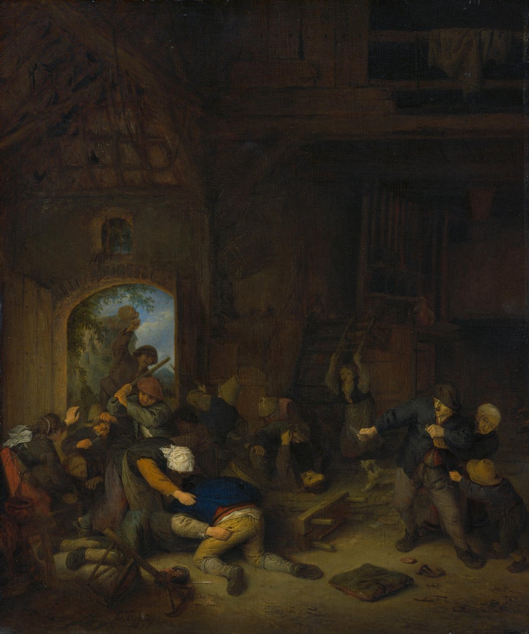 Verekedő parasztok alkotó: Adriaen van Ostade