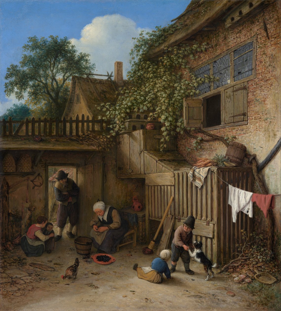 A kunyhó udvara alkotó: Adriaen van Ostade
