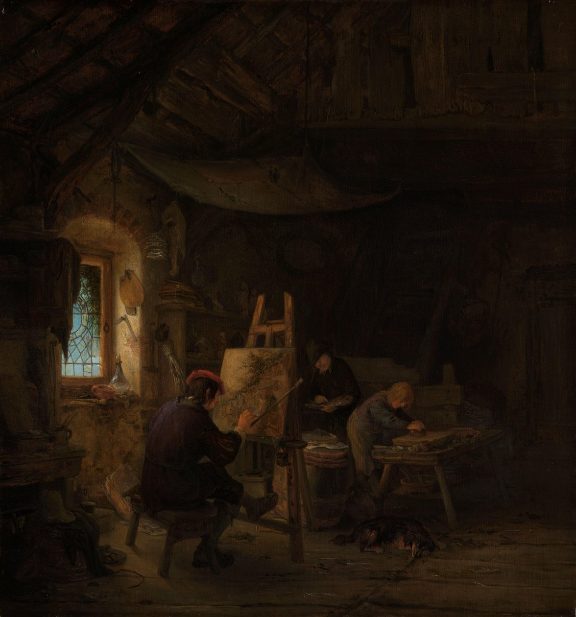A festőstúdió alkotó: Adriaen van Ostade
