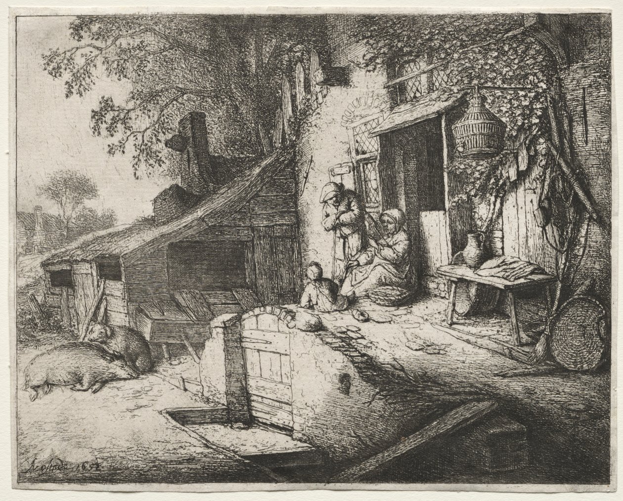 A fonó nő alkotó: Adriaen van Ostade