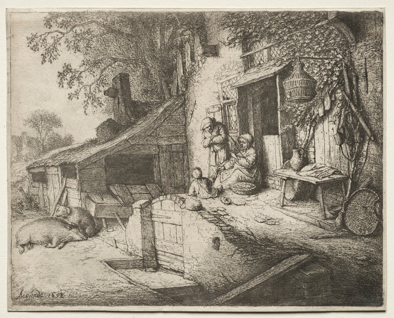 A fonó nő alkotó: Adriaen van Ostade