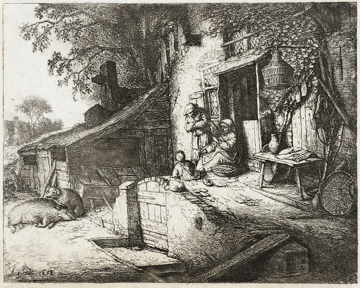 A fonóasszony alkotó: Adriaen van Ostade