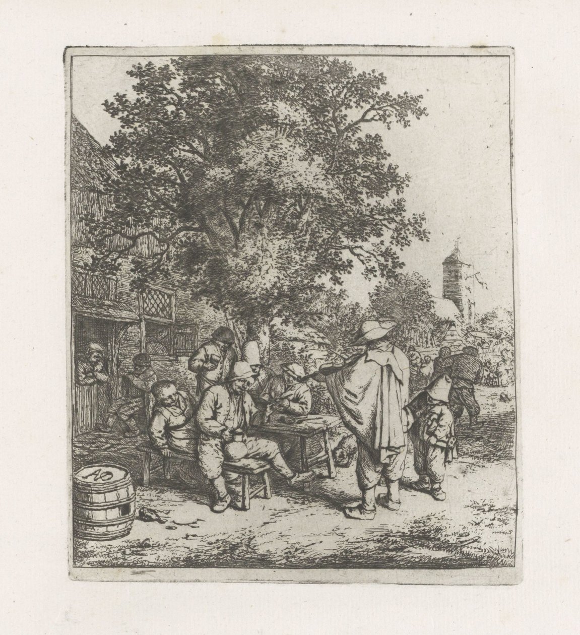 Két zenész ivótársasággal alkotó: Adriaen van Ostade