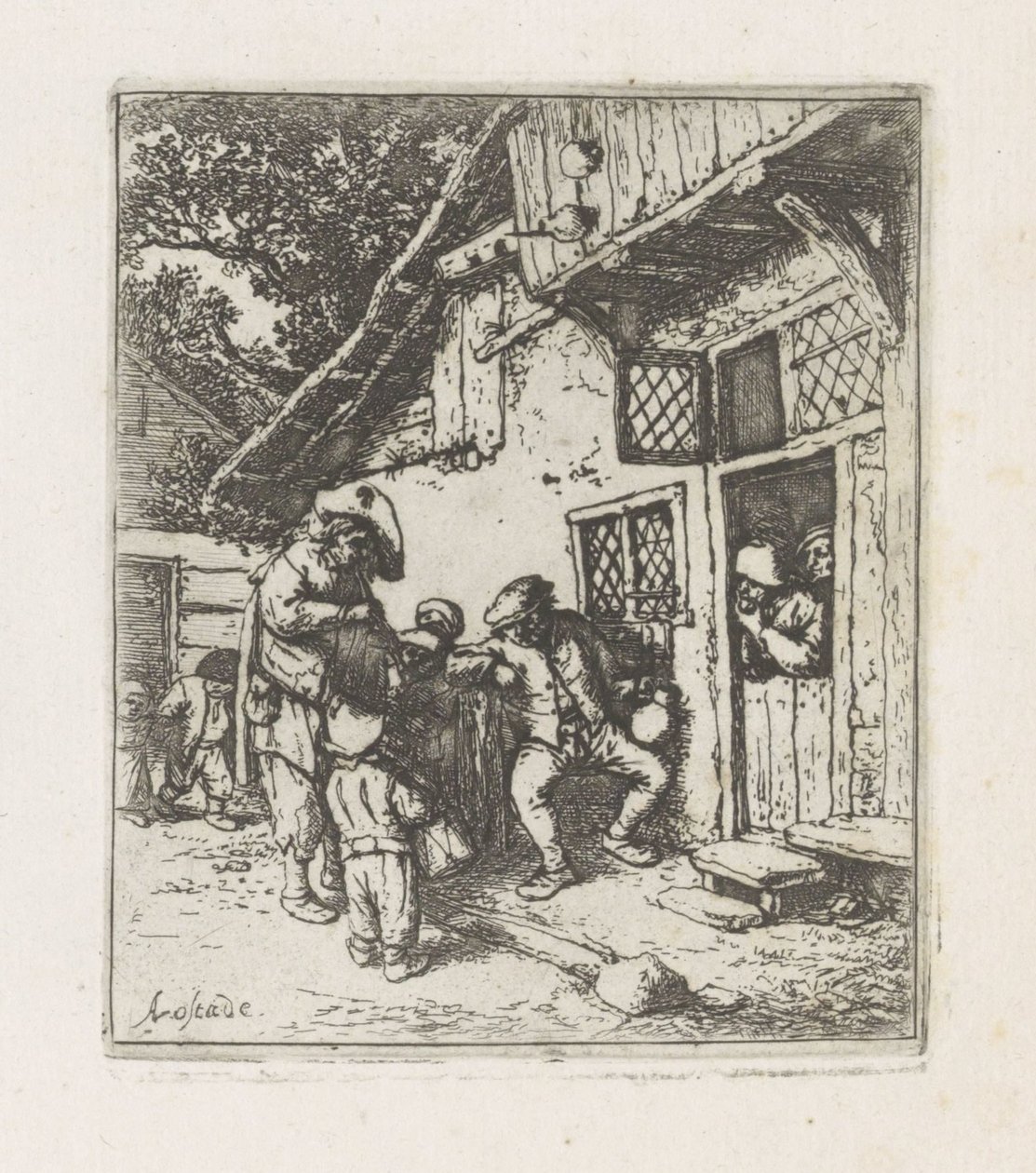 Két zenész egy házba alkotó: Adriaen van Ostade