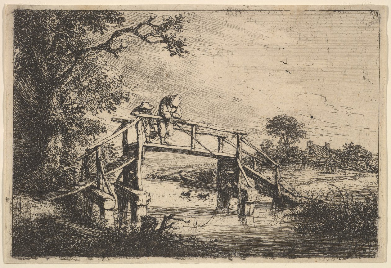 Két horgász a hídon, 1647. alkotó: Adriaen van Ostade