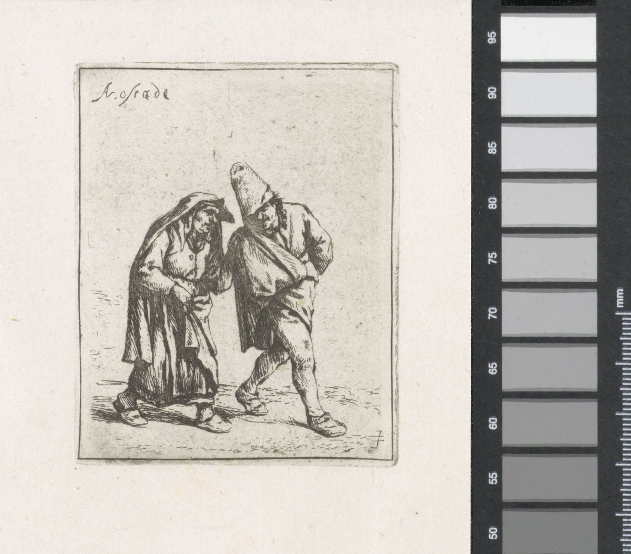 Sétáló farm házaspár alkotó: Adriaen van Ostade