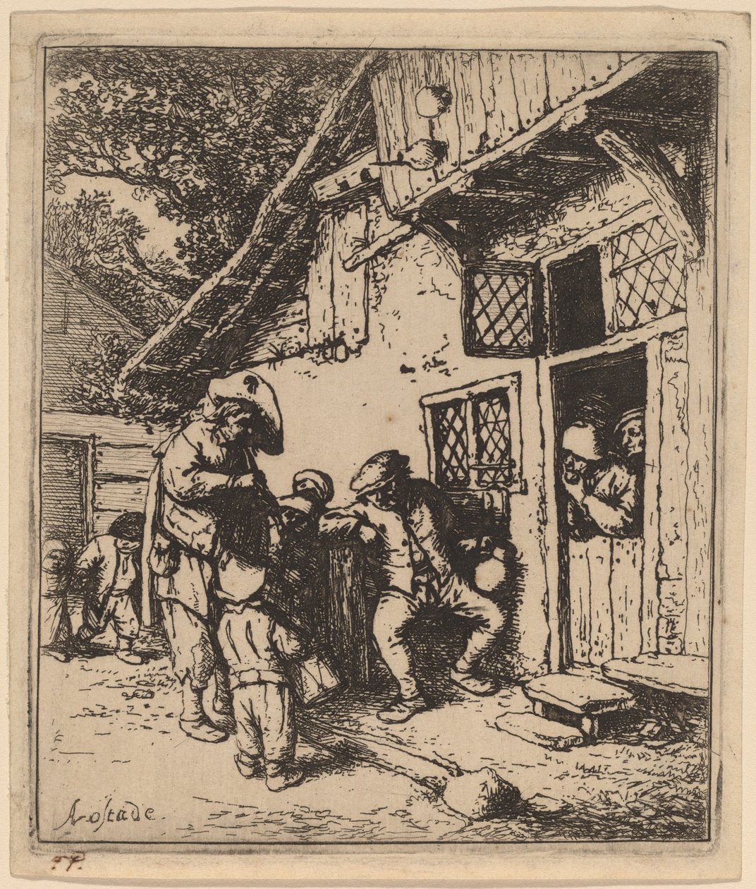 Vándorzenészek alkotó: Adriaen van Ostade