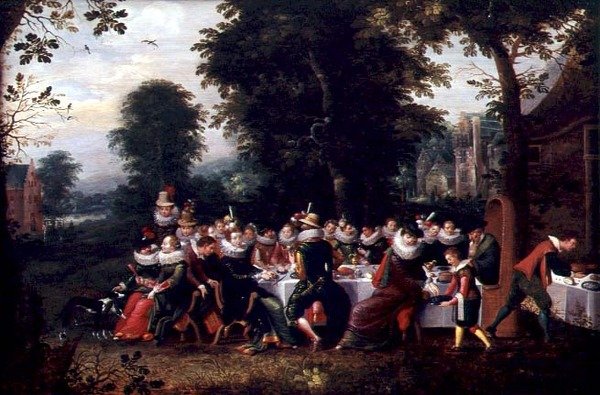 Fete Champetre (olaj a panelen alkotó: Adriaen van Stalbemt