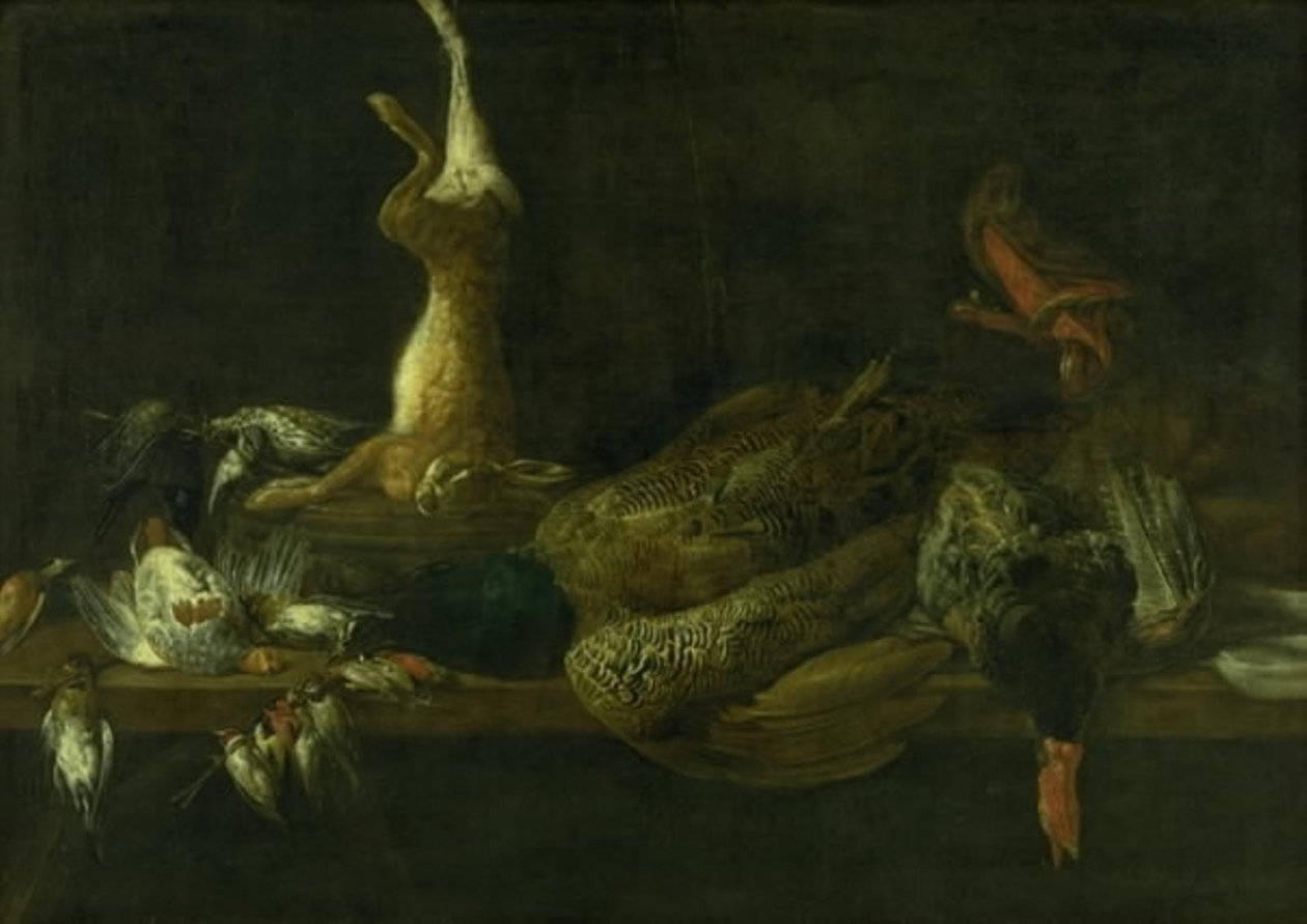 Csendélet játékkal az asztalon alkotó: Adriaen van Utrecht