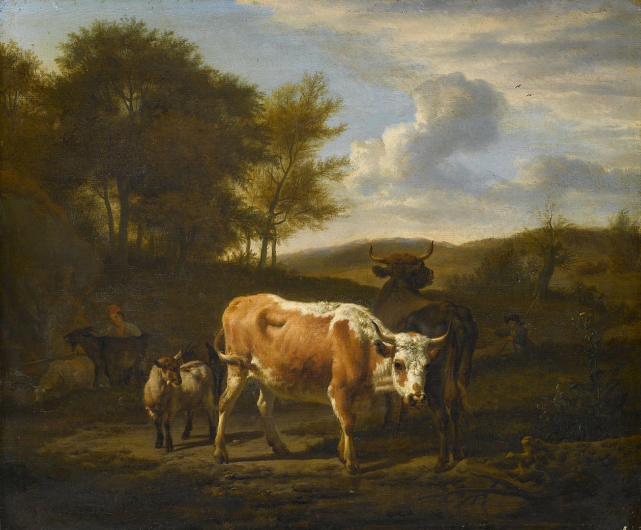 Hegyvidéki táj jószággal alkotó: Adriaen van de Velde