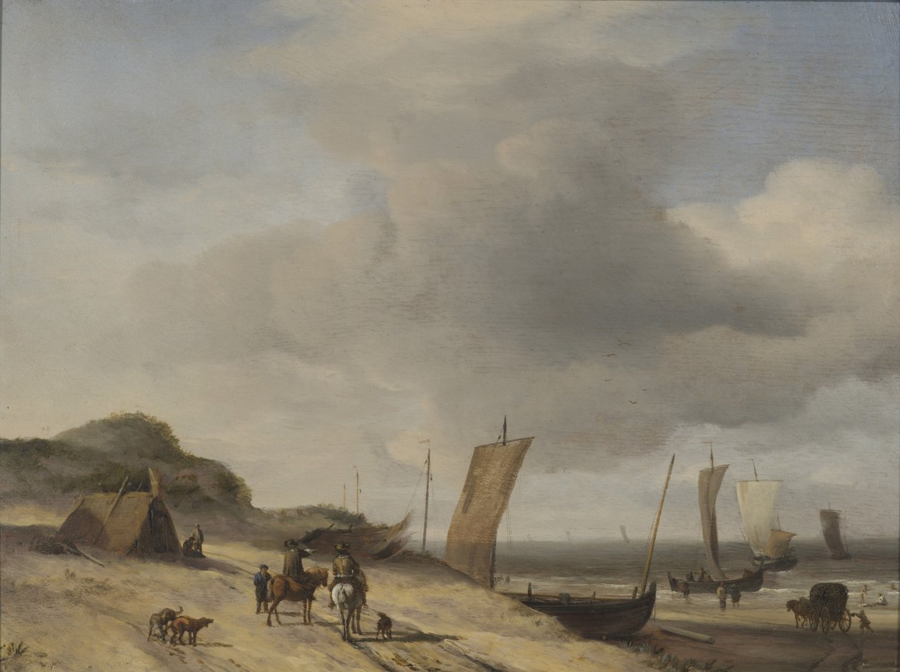 Scheveningeni dűnék (olaj, fa) alkotó: Adriaen van de Velde