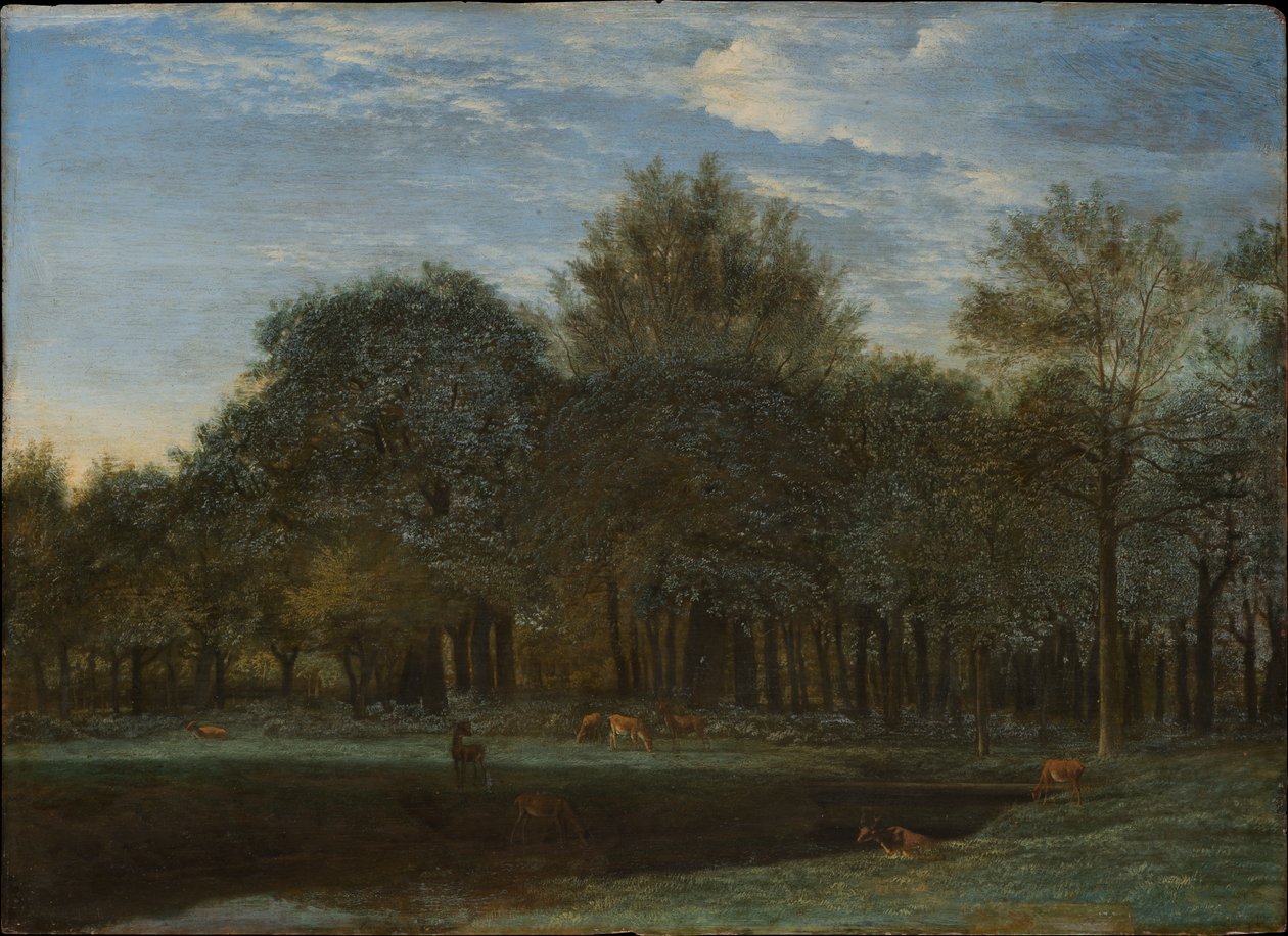 Erdőirtás legelésző szarvasok jelenlétében alkotó: Adriaen van de Velde
