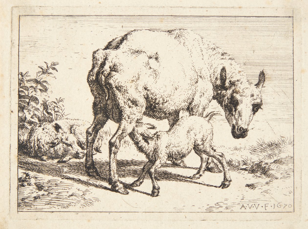 Bárány és két bárány alkotó: Adriaen van de Velde