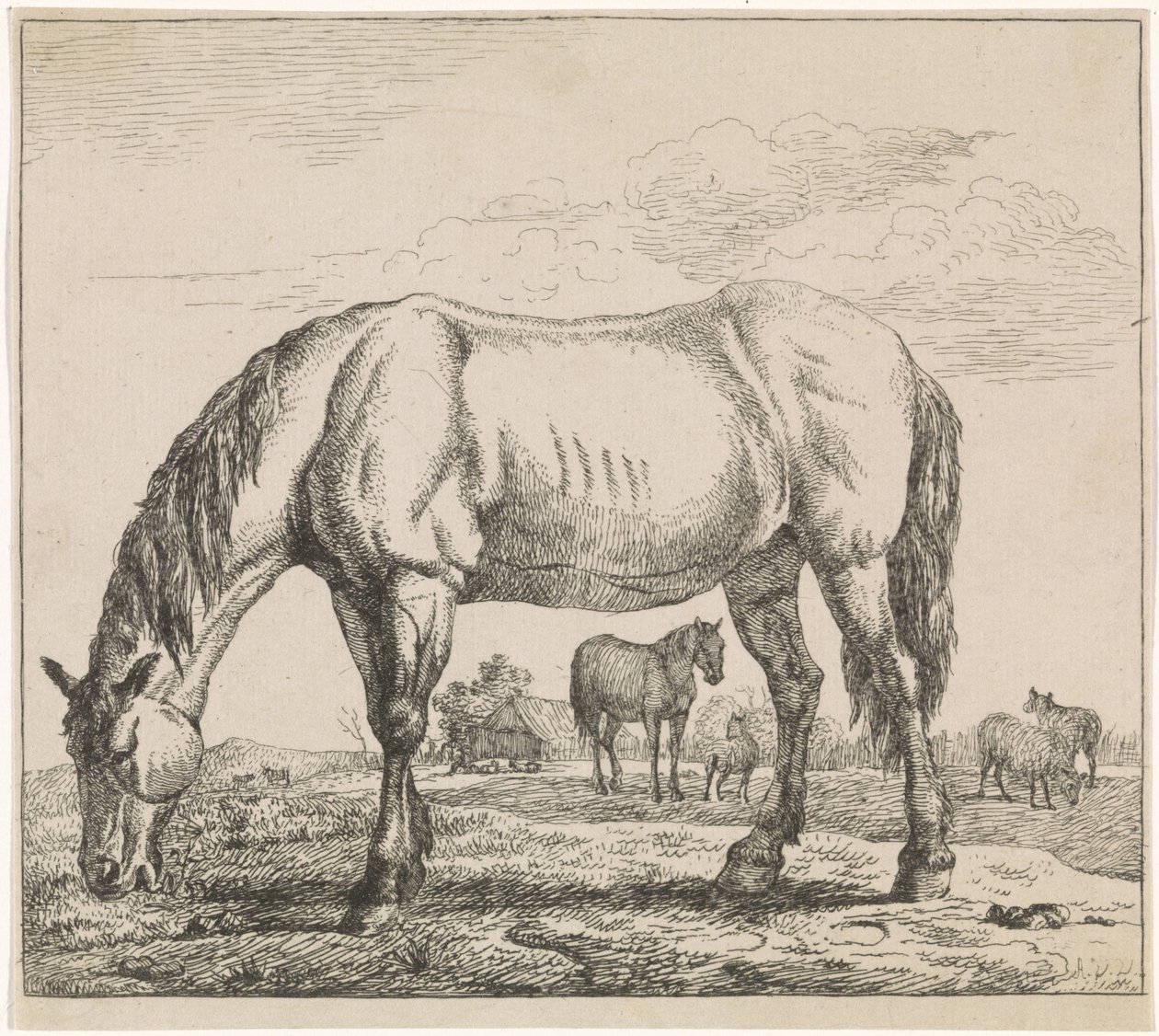 Legelő ló Szarvasmarha (sorozat címe) alkotó: Adriaen van de Velde