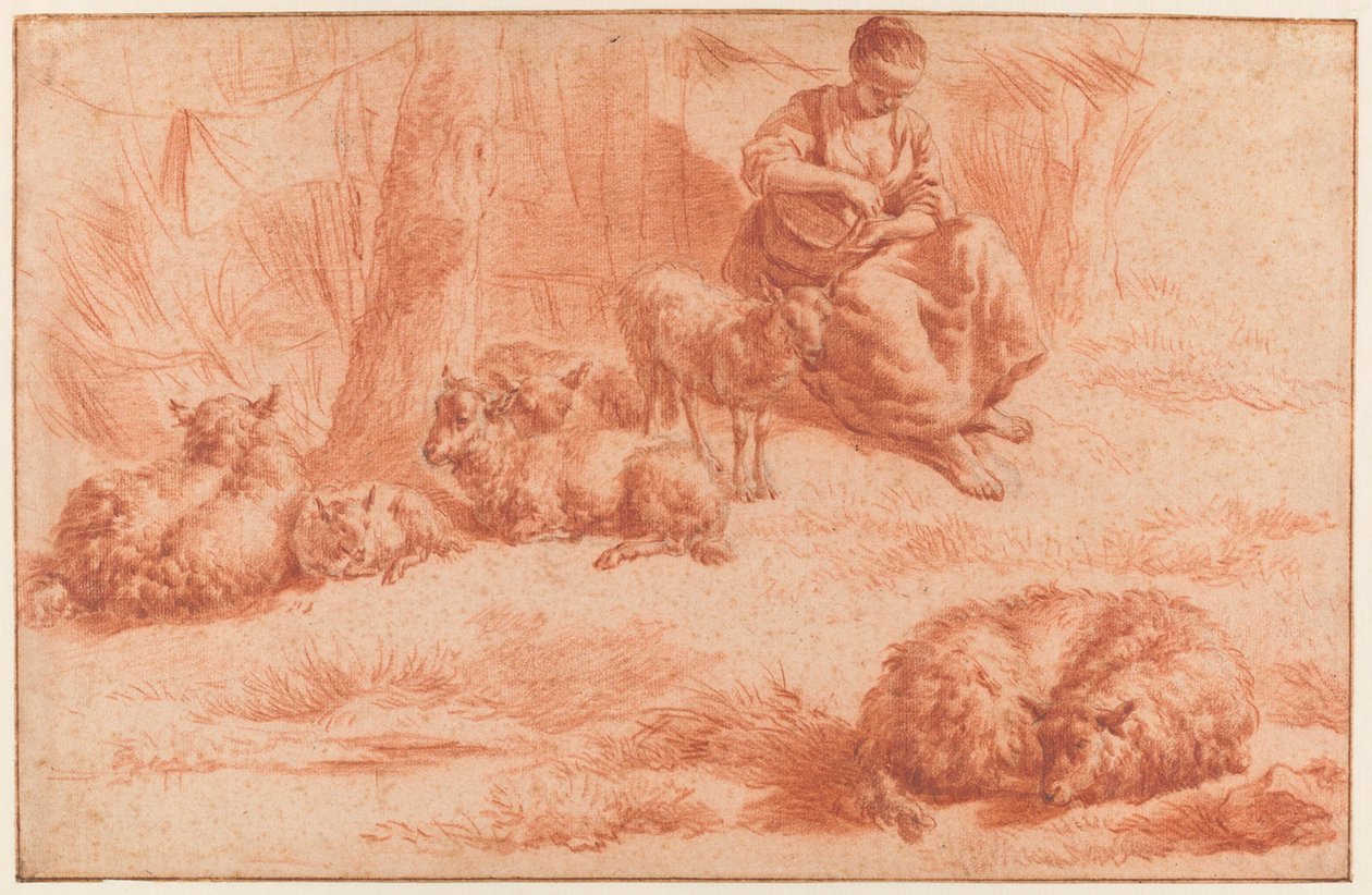 Pásztornő juhokkal alkotó: Adriaen van de Velde