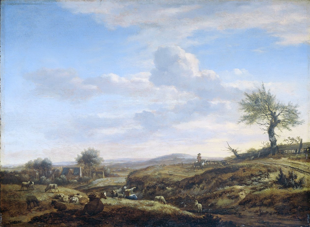 Dombos táj egy nagy úttal alkotó: Adriaen van de Velde