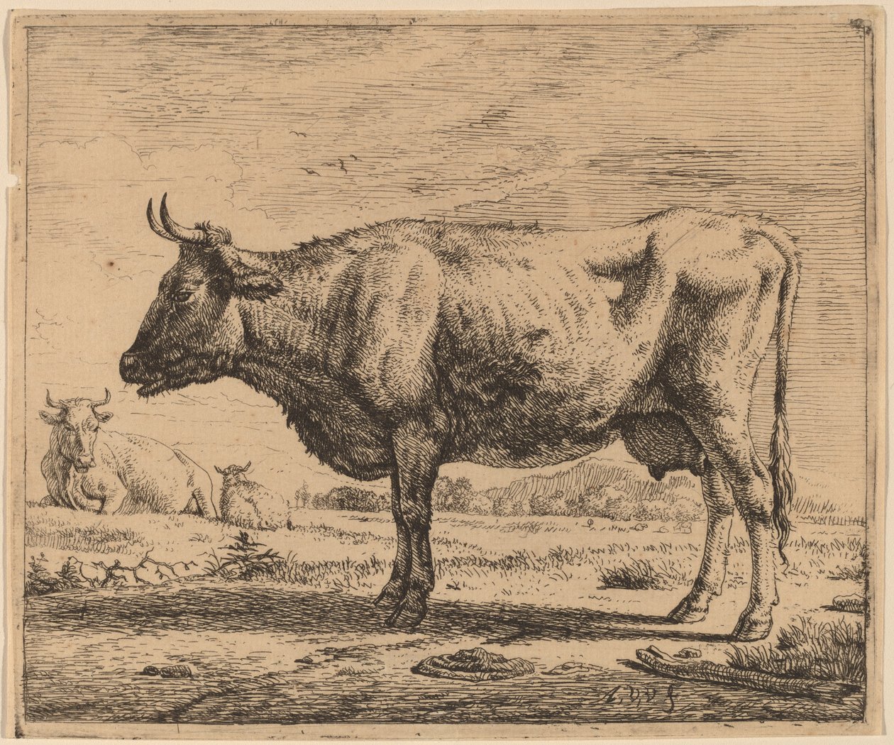 Két tehén és egy birka alkotó: Adriaen van de Velde