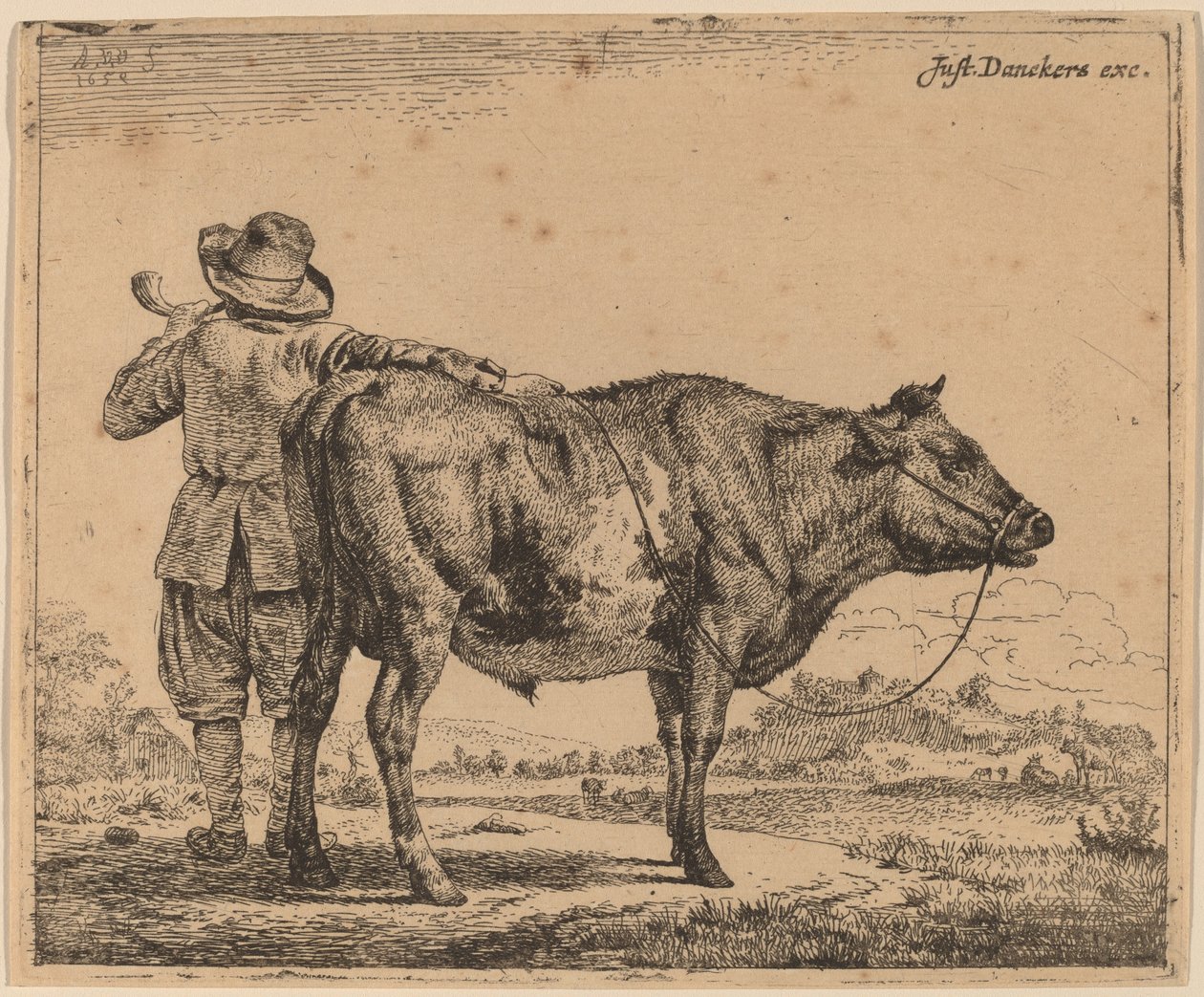 Fiatal pásztor egy bikával alkotó: Adriaen van de Velde