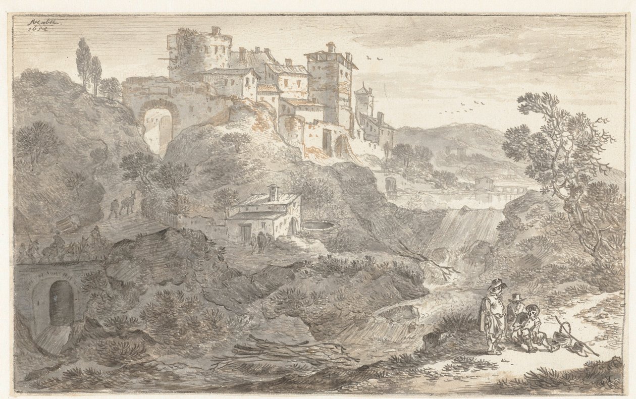 Olasz táj alkotó: Adriaen van der Cabel