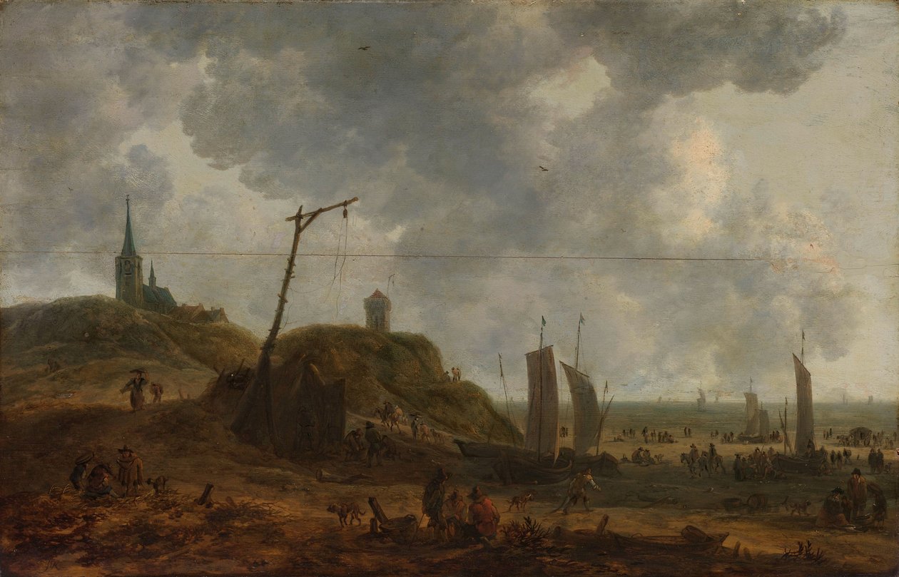 Katwijk strandja alkotó: Adriaen van der Kabel