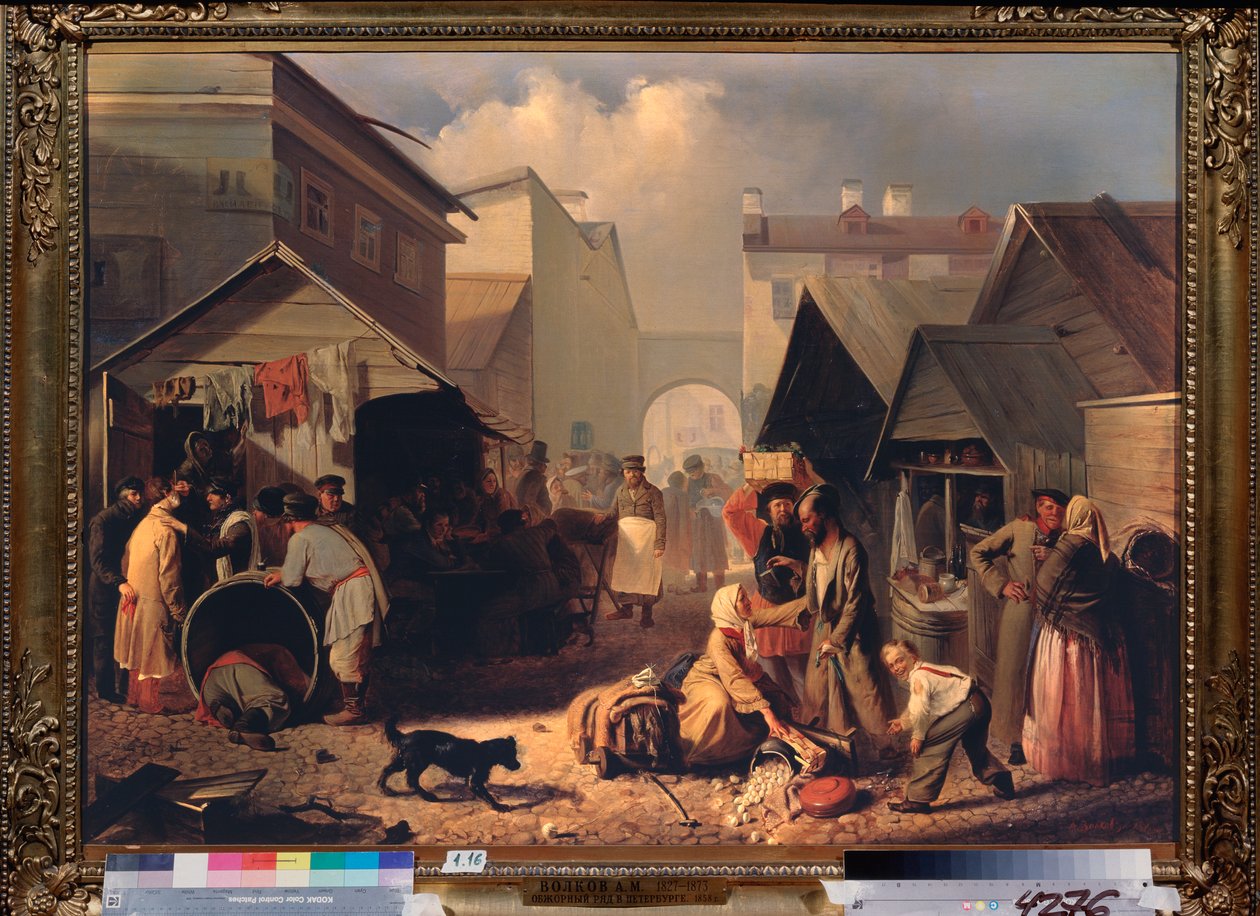 Buvette a Saint Petersburg (üdítőbódé Szentpéterváron) – Adrian Markovich Volkov (1827-1873) festménye, olaj, vászon alkotó: Adrian Markovich Volkov