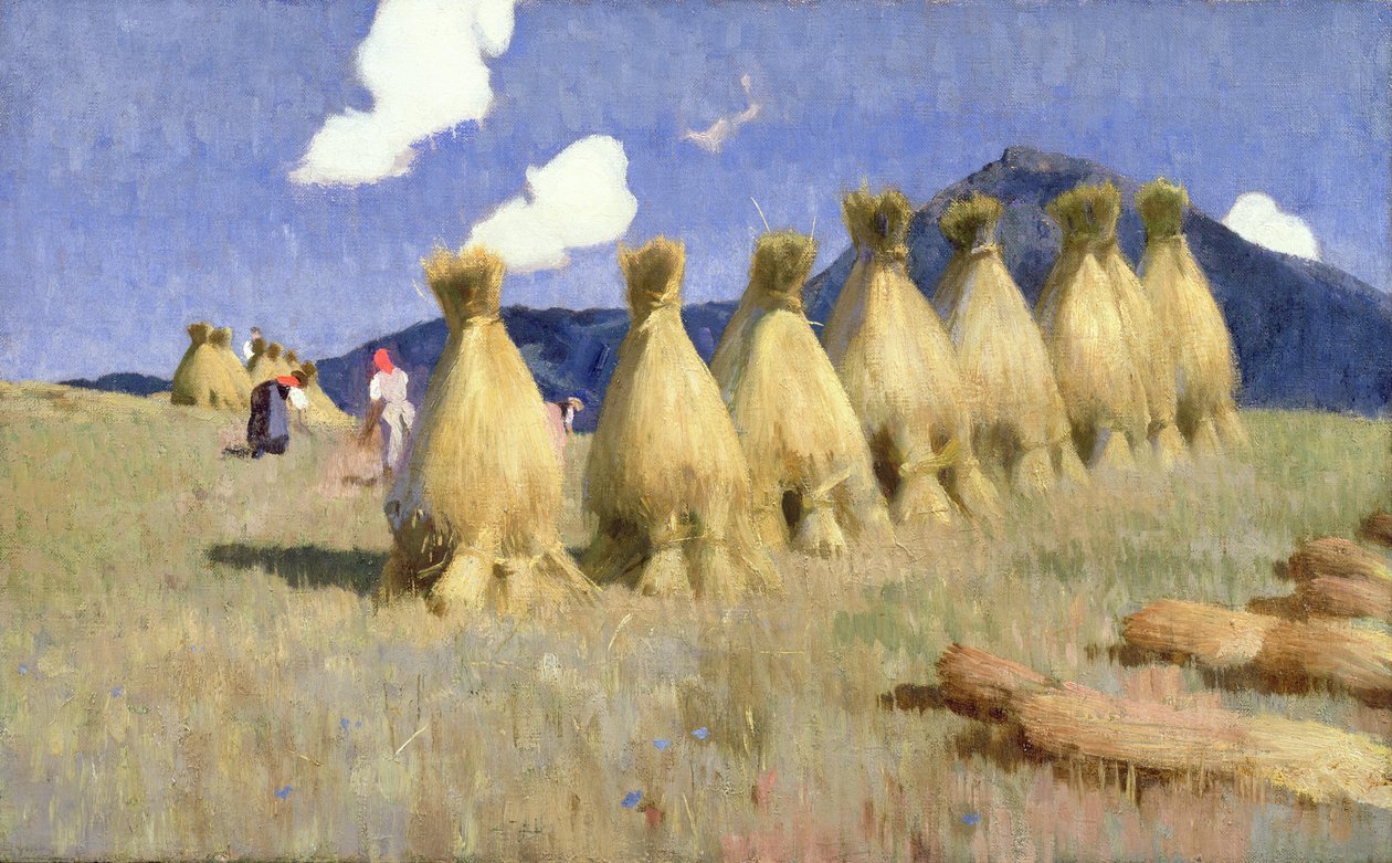 Seven Cornstooks Felső-Magyarországon, 1906 körül alkotó: Adrian Scott Stokes