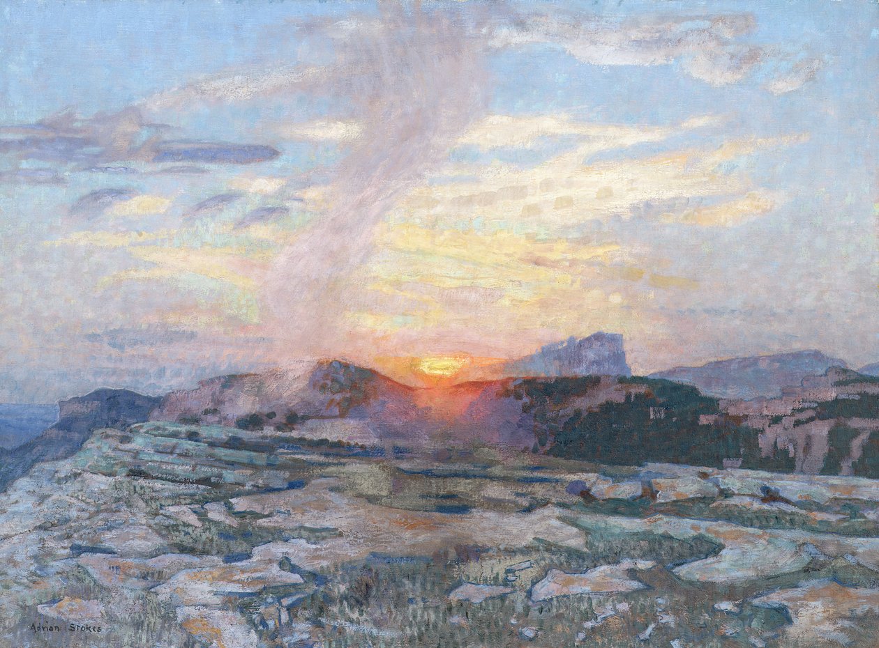 Naplemente Provence-ban, 1927 körül alkotó: Adrian Scott Stokes