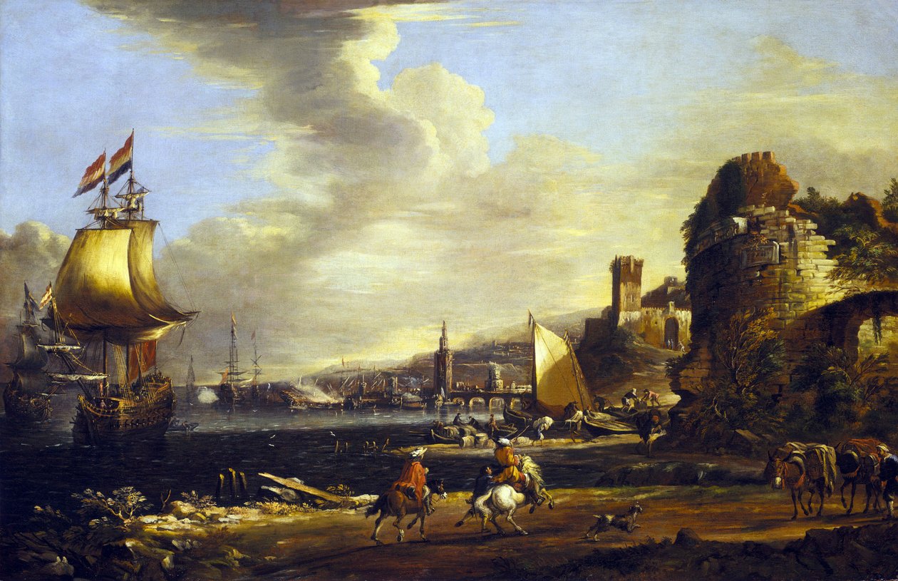 Genova kikötője, 1660 körül (olaj, vászon) alkotó: Adrian van der Cabel