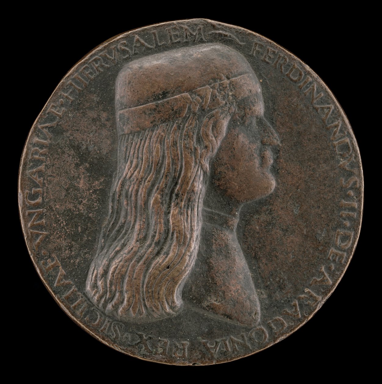 II. Aragóniai Ferdinánd, meghalt 1496-ban, Capua hercege és Nápoly királya 1495-ben [előlap], 14951496. alkotó: Adriano Fiorentino