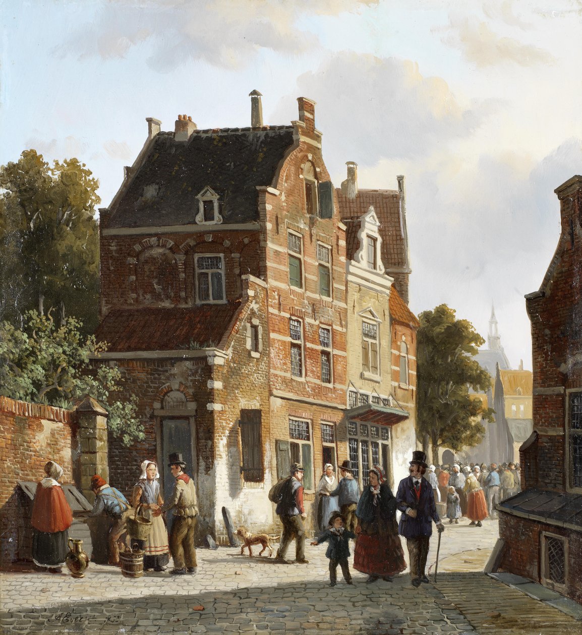 Alakok egy forgalmas utcában alkotó: Adrianus Eversen