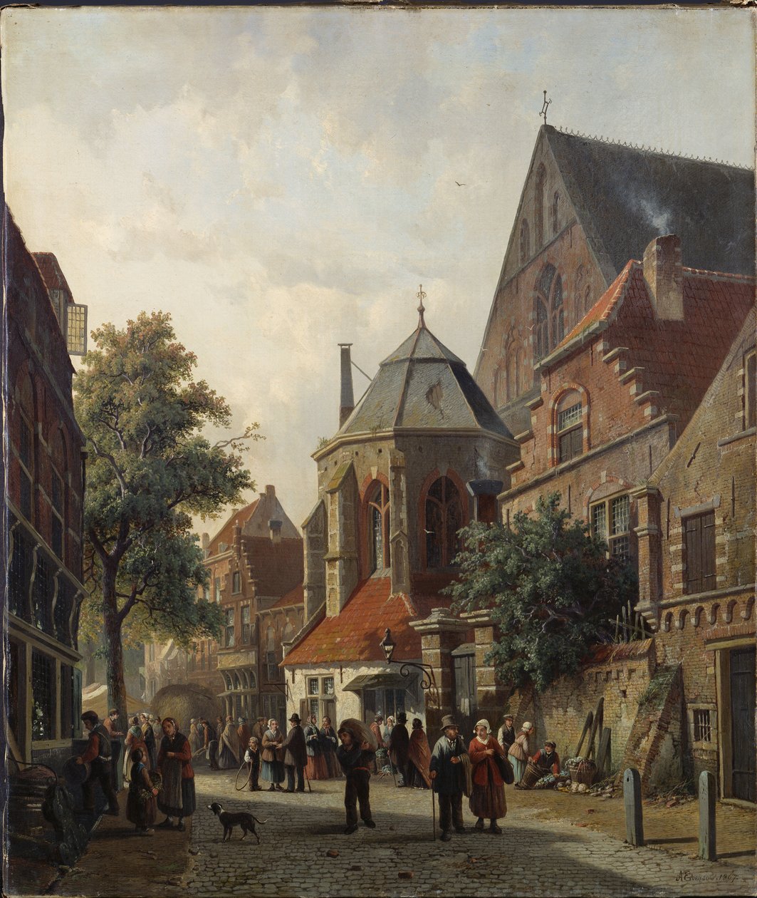 Egy holland utcai jelenet, 1867 alkotó: Adrianus Eversen