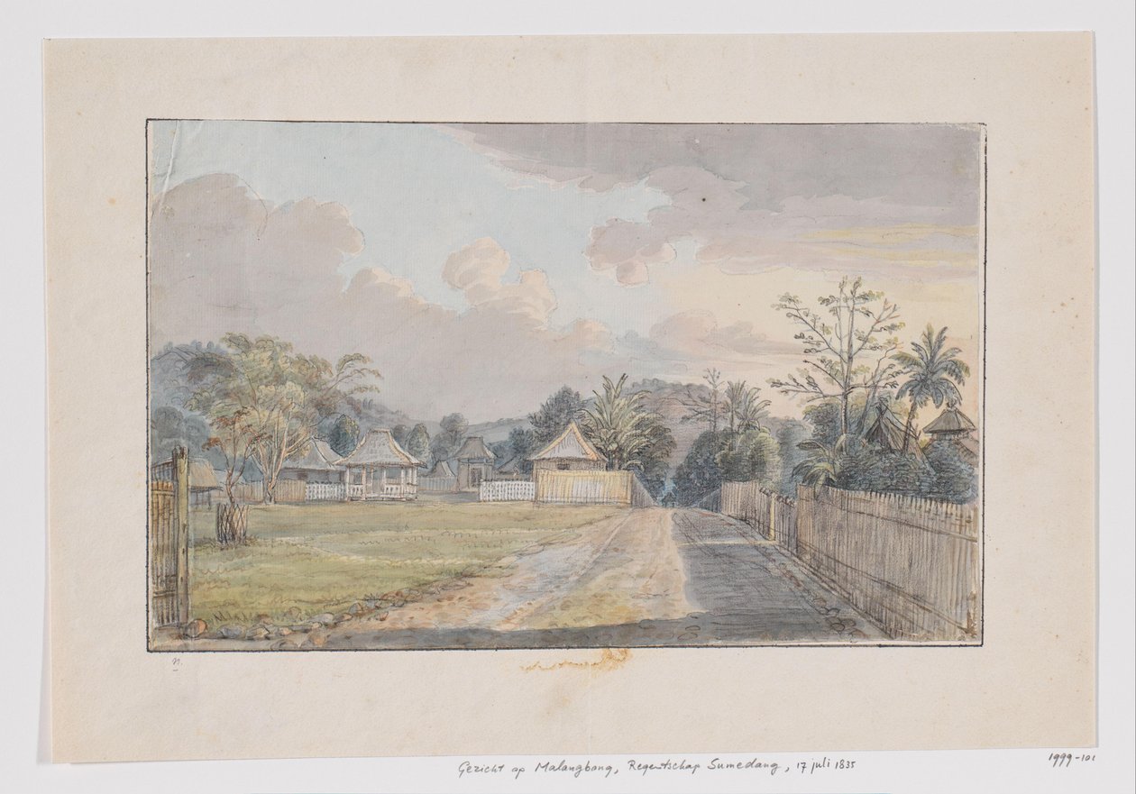 Kilátás Malangbong, Sumedang Regency, Priangan, Nyugat-Jáva alkotó: Adrianus Johannes Bik