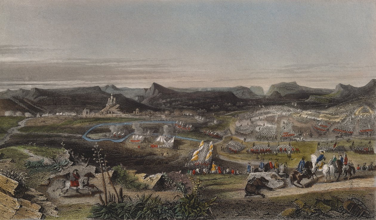 Almansai csata 1707. április 25-én, vésette Ed. Chavane alkotó: Adrien Dauzats
