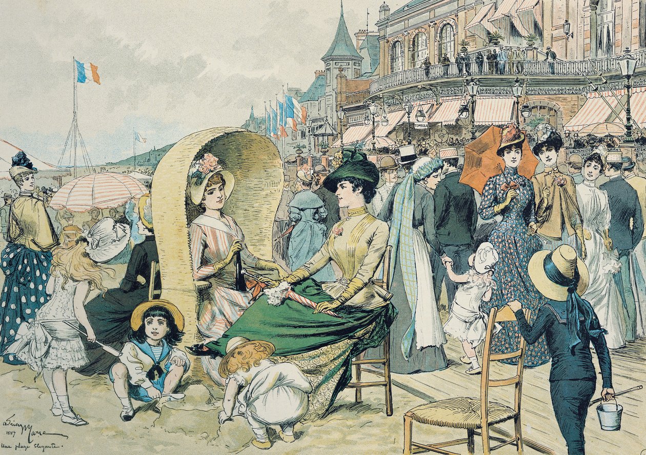 Egy elegáns tengerpart, 1887 alkotó: Adrien Emmanuel Marie