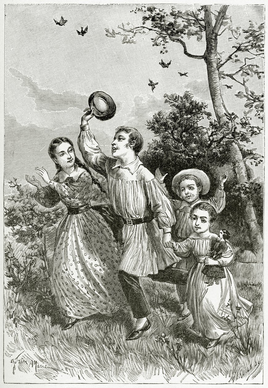 A család, 19. század (bw metszet) alkotó: Adrien Emmanuel Marie