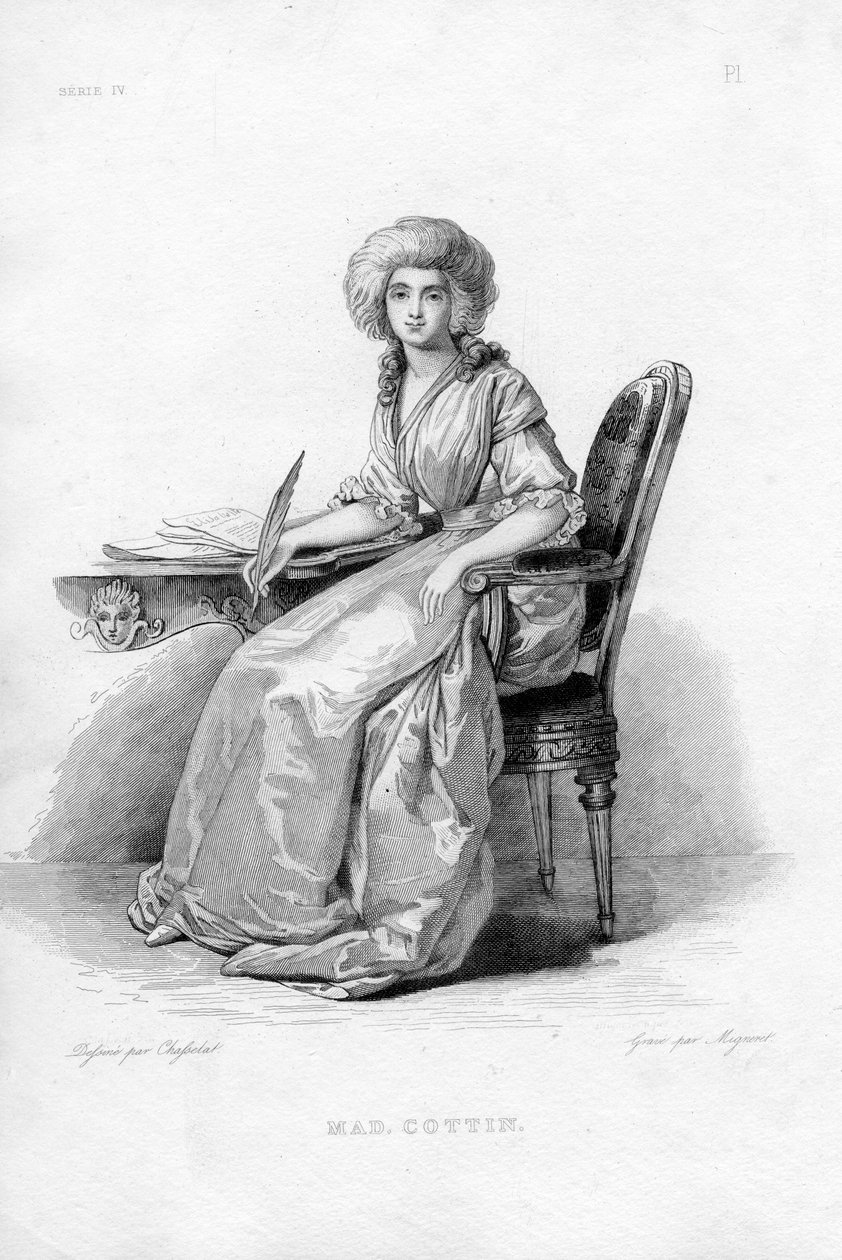 Sophie Cottin (1770-1807) vésett portréja alkotó: Adrien Jacques Antoine Migneret