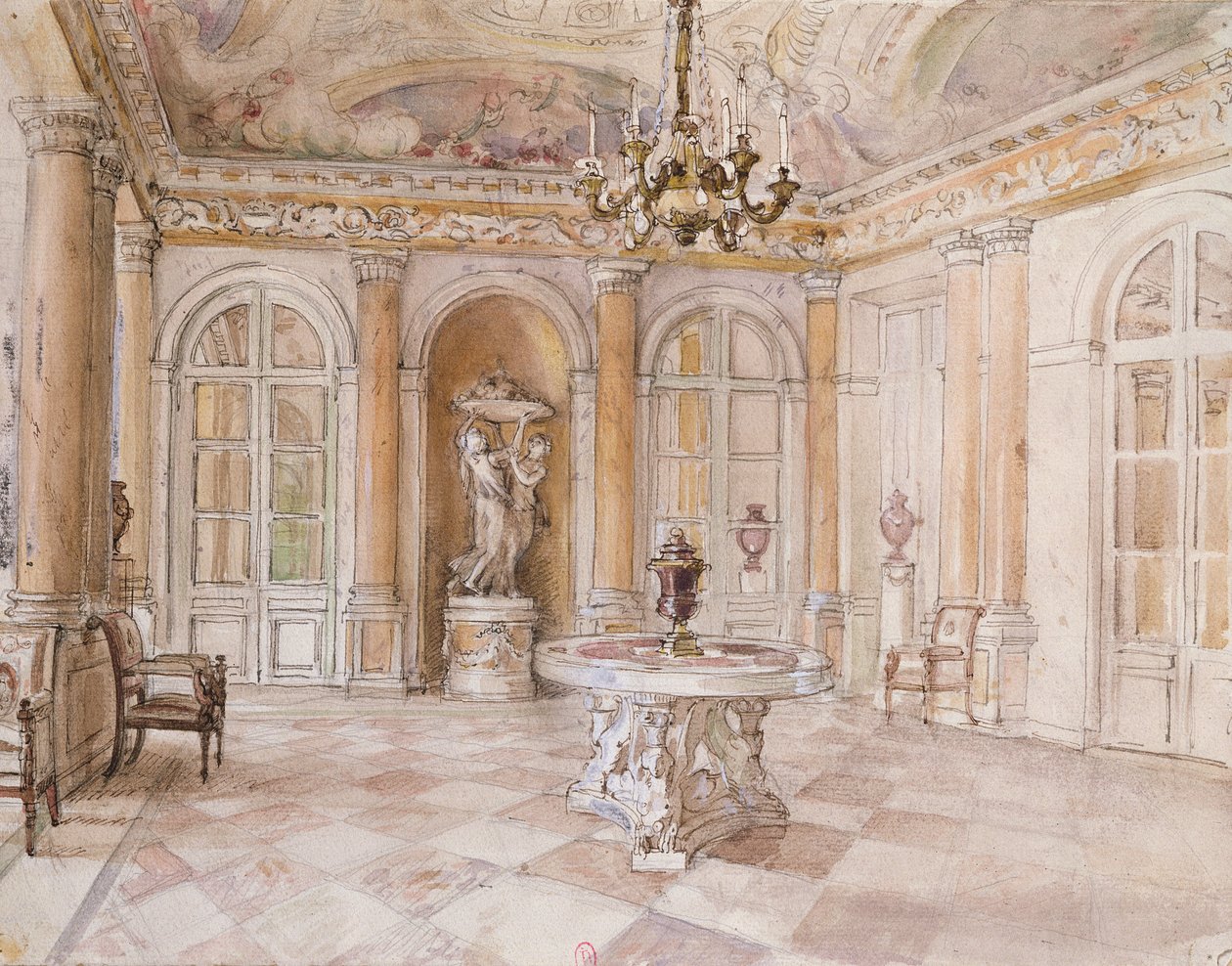 Jacques Doucet lakásának belső képe alkotó: Adrien Karbowsky