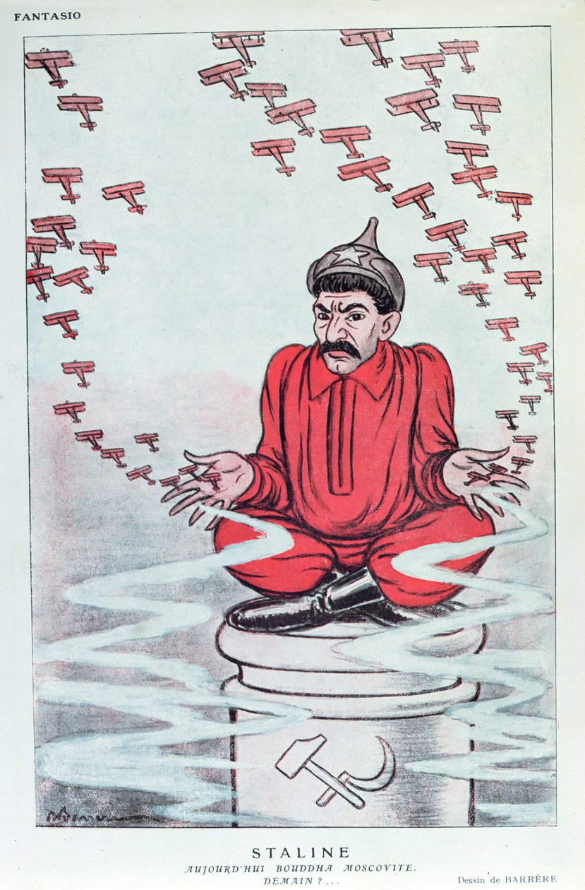 Sztálin karikatúrája a „Fantasio” francia folyóiratból, 1930 körül alkotó: Adrien Barrere