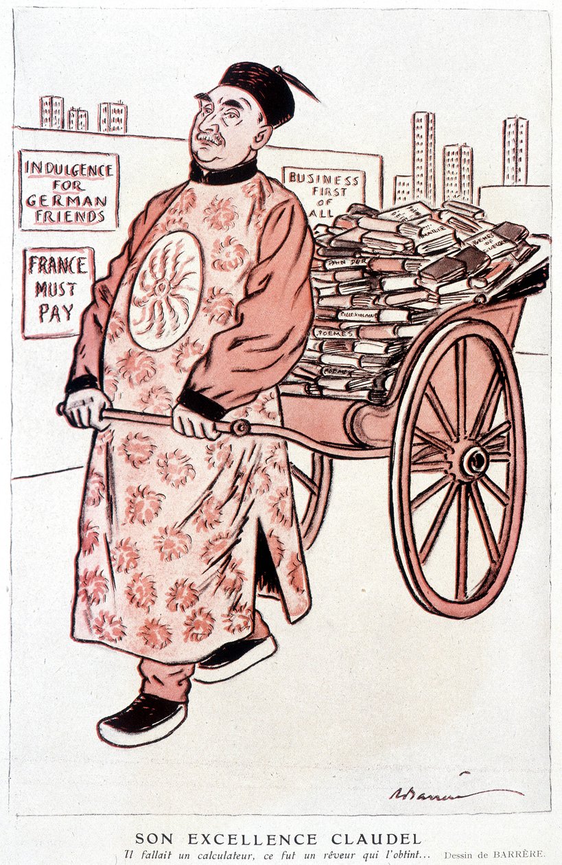 Rajzfilm Paul Claudel francia költőről és drámaíróról - Barrère, a "" Fantasio" című filmben, 1927.01.01. alkotó: Adrien Barrere