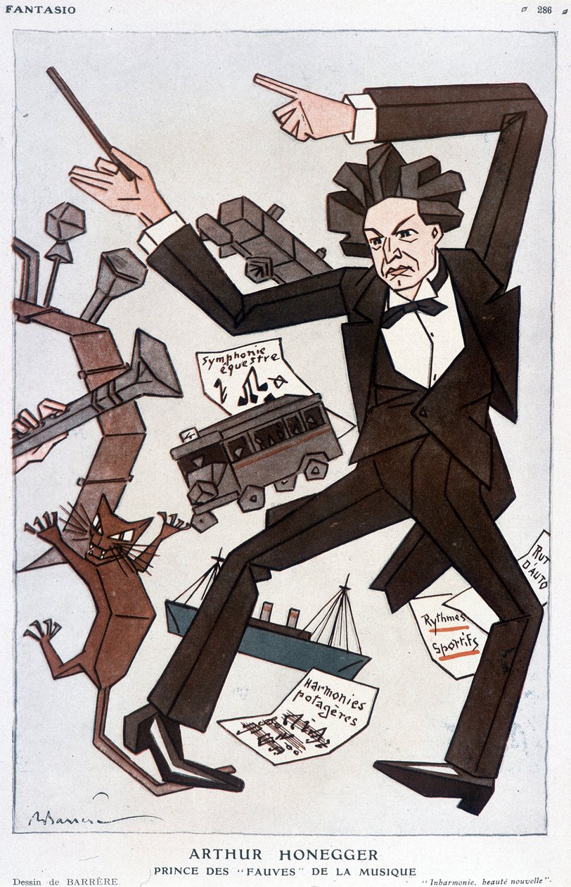 Arthur Honegger rajzfilmje "A zene hercege", svájci zeneszerző (1892-1955) - Barrère, a "" Fantasio""-ban, 1930.01.01. alkotó: Adrien Barrere