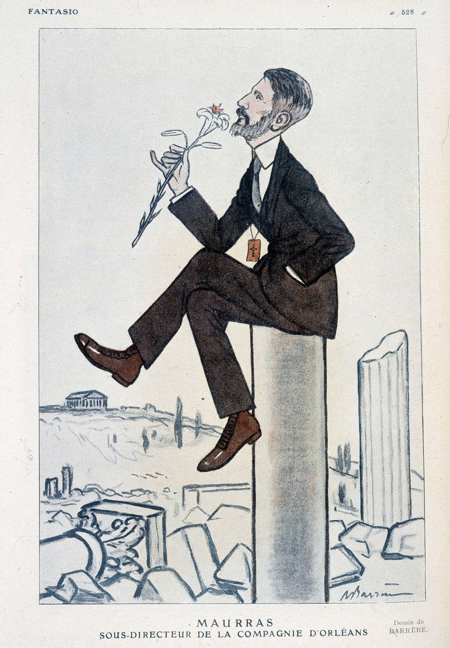 Charles Maurras francia politikus és író (1868-1952), az orleans-i kampány igazgatóhelyettese – Adrien Barrere (1877-1931) illusztrációja a „Fantasio” című könyvben, 1923.05.15. alkotó: Adrien Barrere