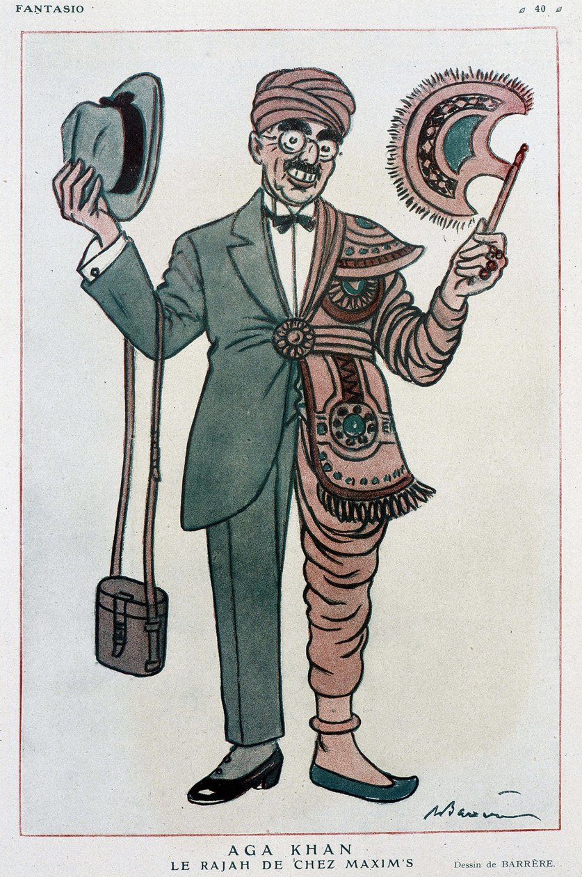 Barrere képregényrajza Muhammad Shah Aga Khan III-ról alkotó: Adrien Barrere