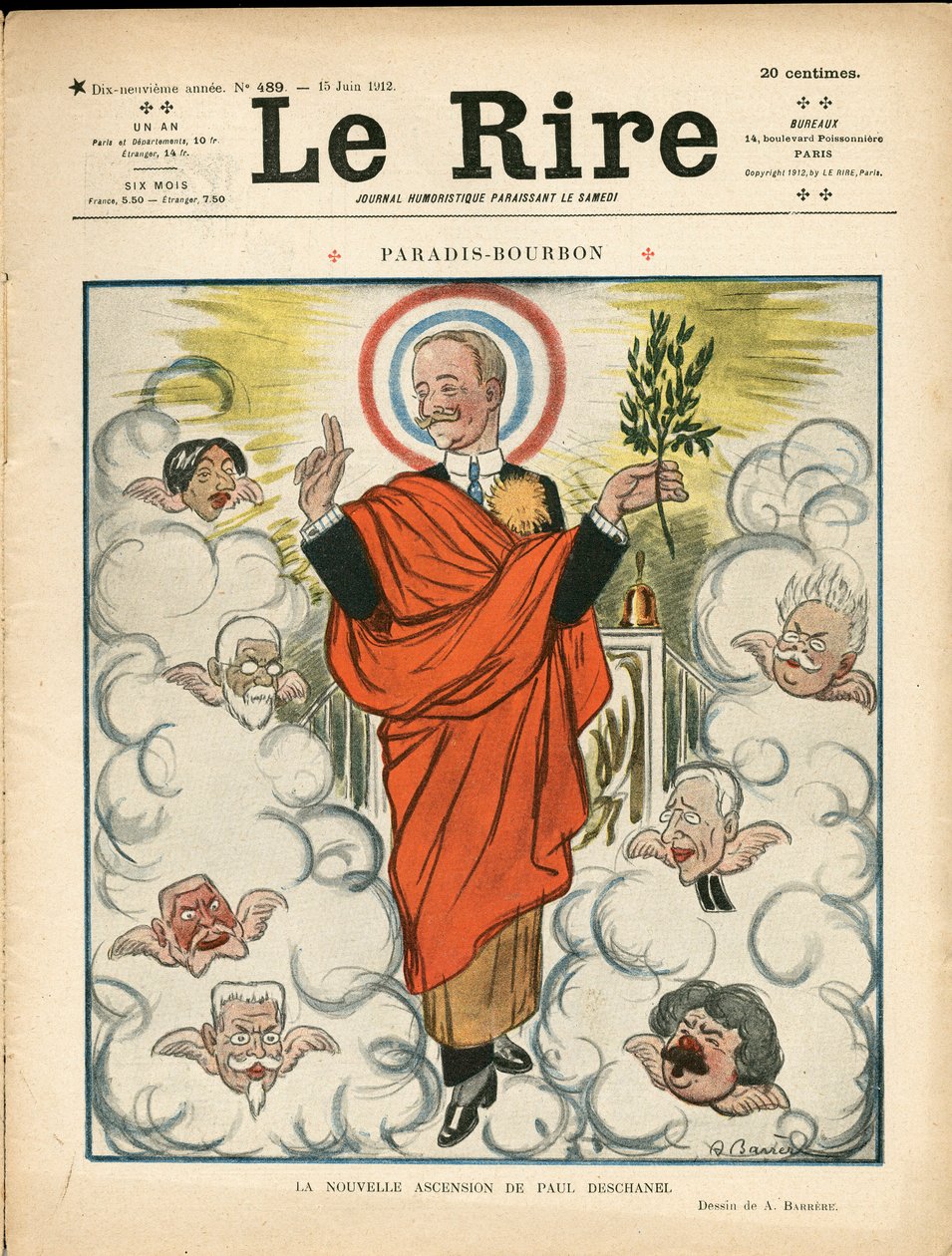 A „Le Lire” címlapja, színekben szatirikus alkotó: Adrien Barrere