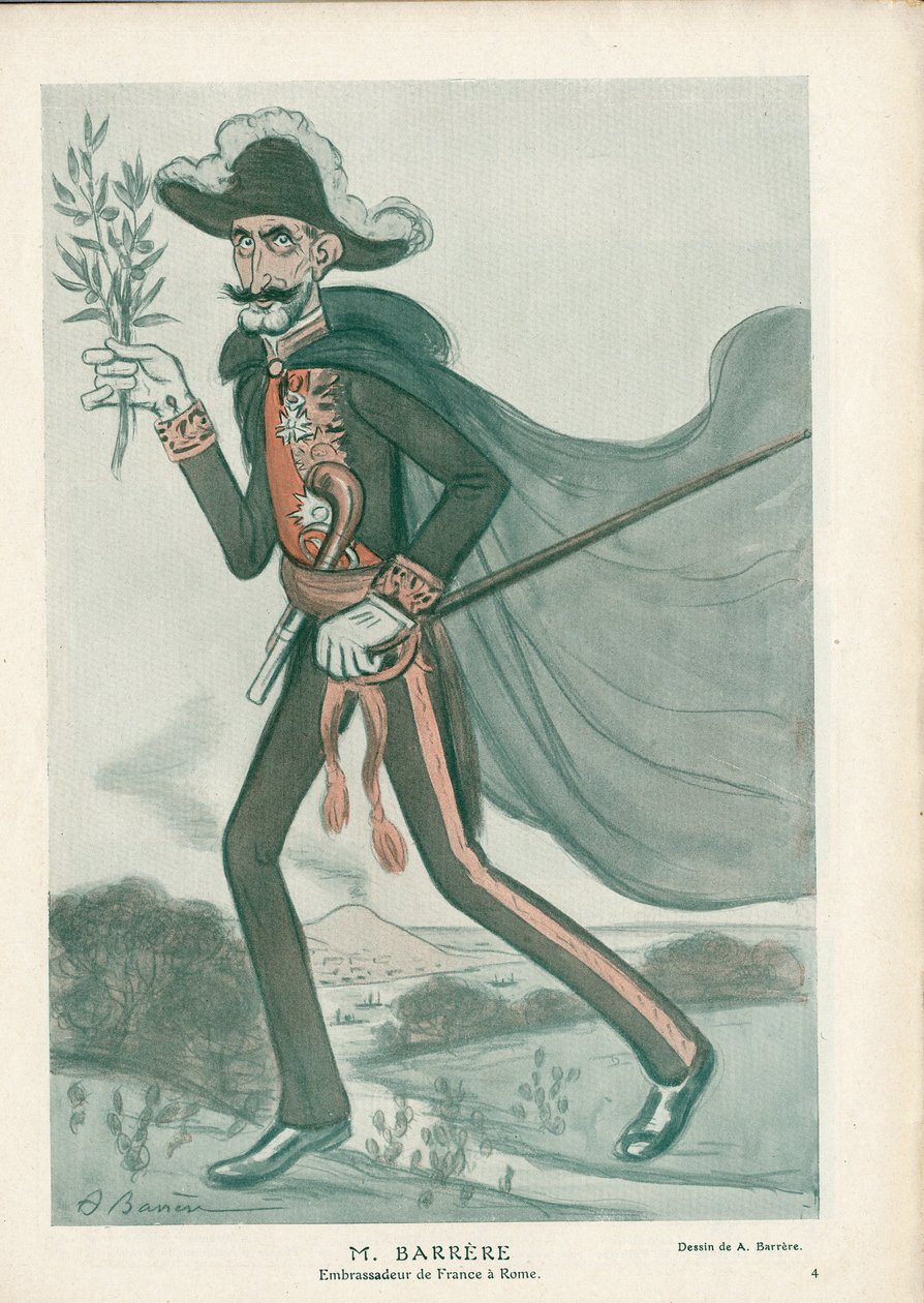 Fantasio – A Barrere (1874-1931) illusztrációja: Olaszország, Diplomácia, Róma – Barrere Camille, Diplomaták alkotó: Adrien Barrere